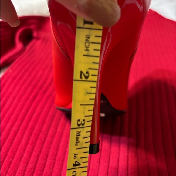 Calvin Klein High Heeled Leather Red Ankle Boots Size 6.5 - Picture 11 of 12